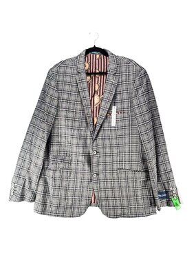 Paisley & Gray Suit Mens 48R Gray Plaid Slim Fit 2 Button Blazer *NWT*